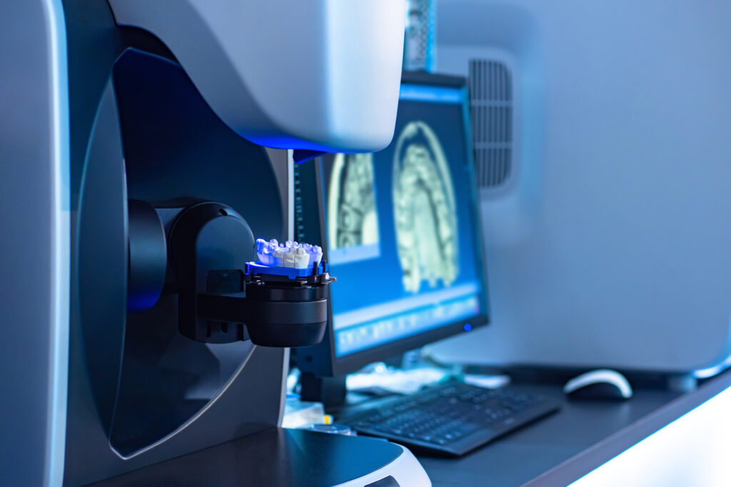 Dental lab milling machine producing dental crown implant prosthesis